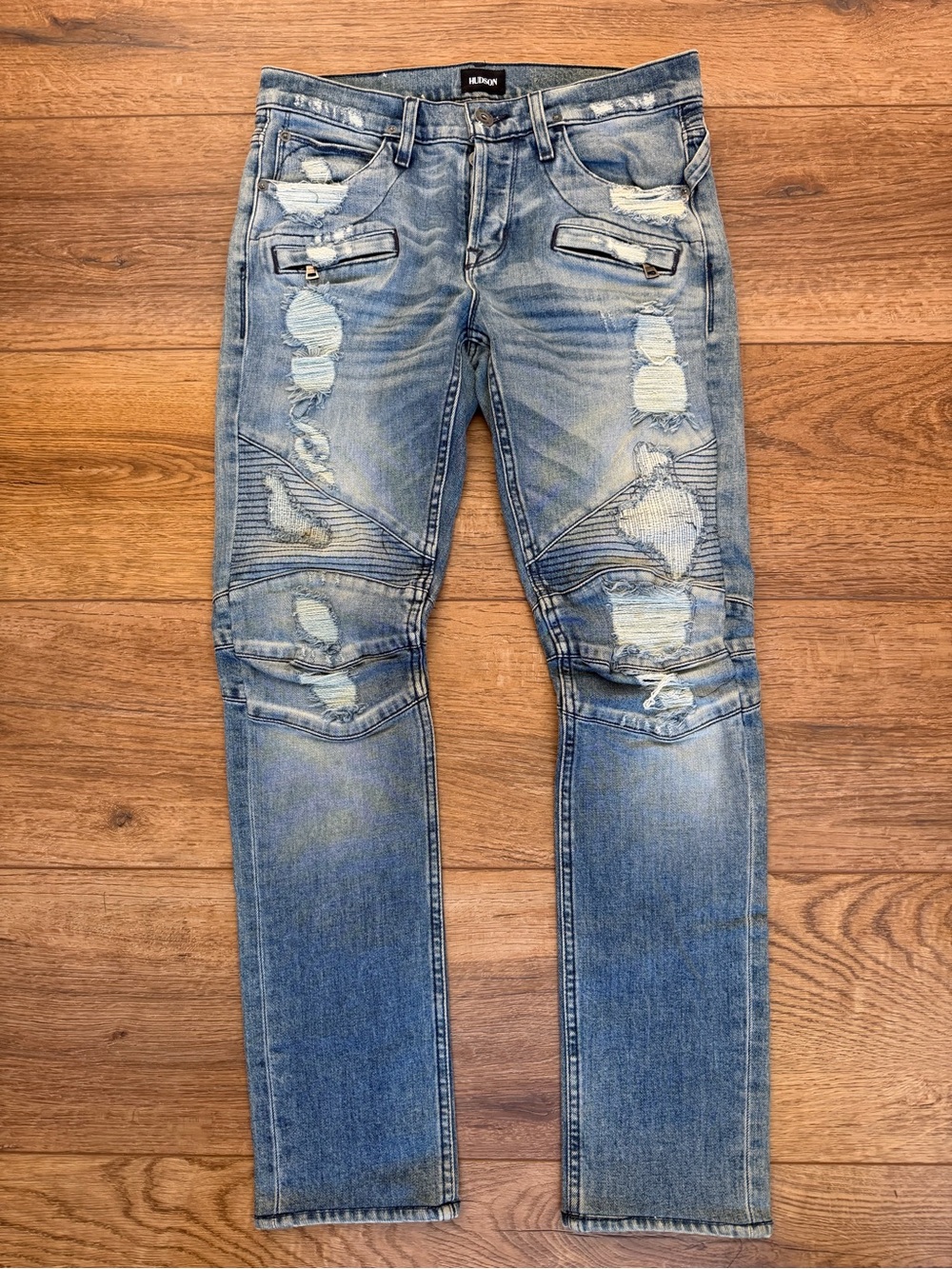 NWOT Hudson Womens Blinder Biker Skinny Distressing Detail / 30